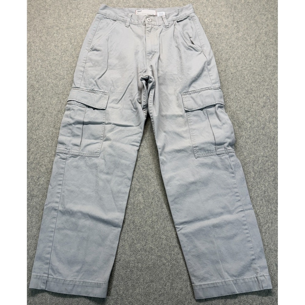 Levi's Premium X Mens Cargo Pants Gray Cotton Straight‎ Leg Flat Front W29 L32